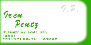 iren pentz business card